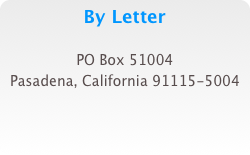 By Letter

PO Box 51004
Pasadena, California 91115-5004